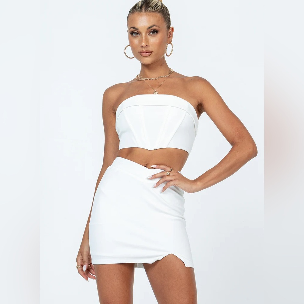 Princess Polly Cream Mini Skirt